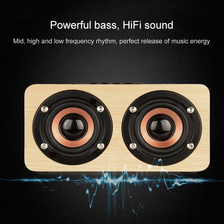 W5 Portable HiFi Shock Bass Wooden Bluetooth Speaker(Dark Brown) - Mini Speaker by PMC TechLife | Online Shopping South Africa | PMC TechLife