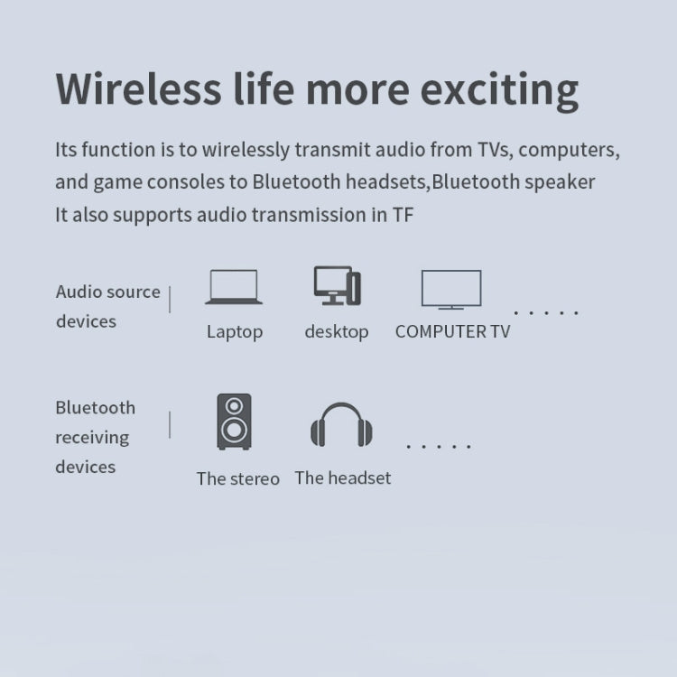T6 Bluetooth 5.0 Computer TV Transmitter Fiber coaxial AUX Multifunction TF Card HiFI Bluetooth Audio transmitter - Audio Receiver Transmitter by PMC TechLife | Online Shopping South Africa | PMC TechLife