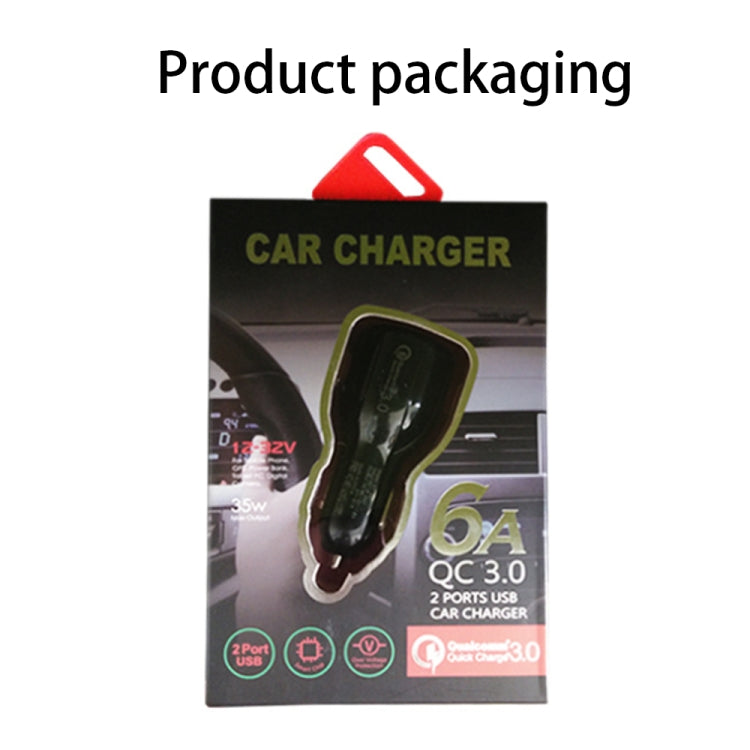 LZ-681 QC3.0 Dual USB Car Charging + Type-C Fast Charging Cable Car Charging Kit(Black) - Car Charger by PMC TechLife | Online Shopping South Africa | PMC TechLife