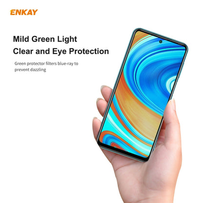 For Xiaomi Redmi Note 9S/Note 9 Pro 2 PCS ENKAY Hat-Prince 0.26mm 9H 6D Curved Full Screen Eye Protection Green Film Tempered Glass Protector -  by ENKAY | Online Shopping South Africa | PMC Jewellery | Buy Now Pay Later Mobicred