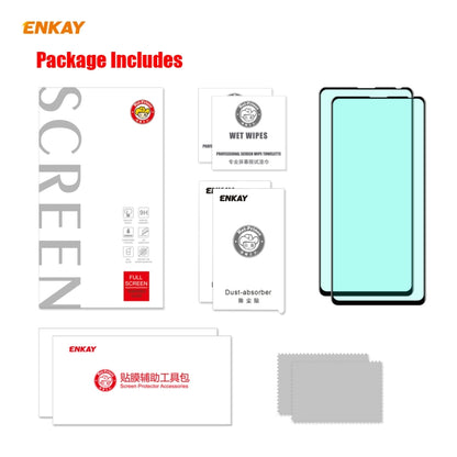 For Xiaomi Redmi Note 9S/Note 9 Pro 2 PCS ENKAY Hat-Prince 0.26mm 9H 6D Curved Full Screen Eye Protection Green Film Tempered Glass Protector -  by ENKAY | Online Shopping South Africa | PMC Jewellery | Buy Now Pay Later Mobicred