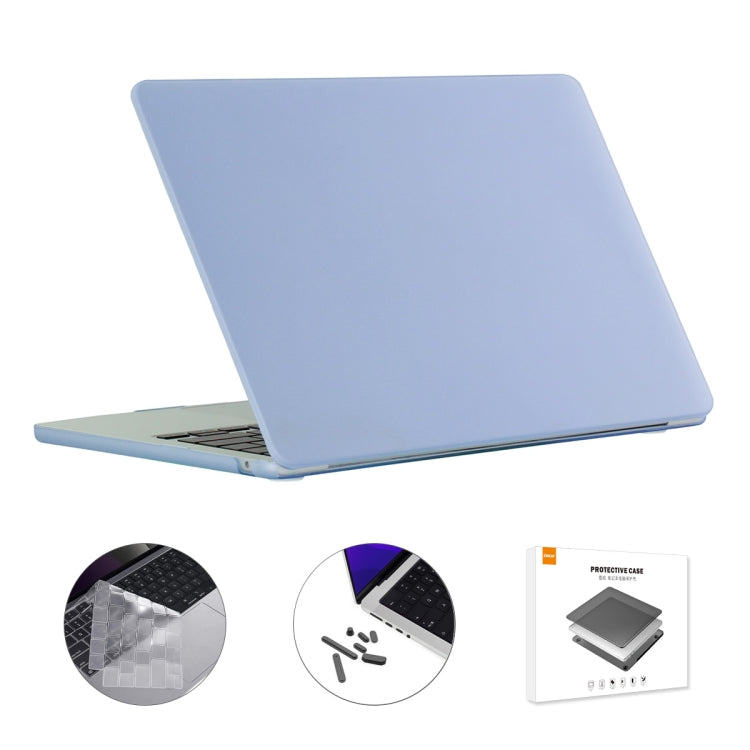 For MacBook Air 13.6 2022 A2681 EU Version ENKAY 3 in 1 Matte Laptop Case with TPU Keyboard Film / Anti-dust Plugs (Sierra Blue) - MacBook Air Cases by ENKAY | Online Shopping South Africa | PMC Jewellery