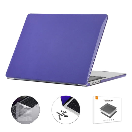 For MacBook Air 13.6 2022 A2681 EU Version ENKAY 3 in 1 Crystal Laptop Case with TPU Keyboard Film / Anti-dust Plugs (Deep Purple) - MacBook Air Cases by ENKAY | Online Shopping South Africa | PMC Jewellery