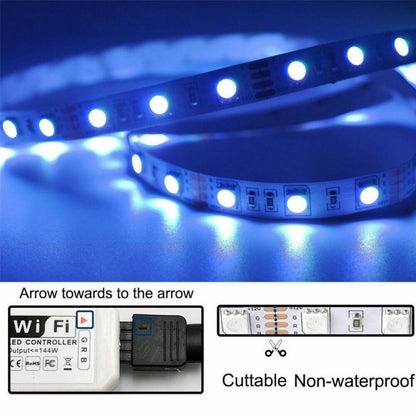 5M 5050 RGB LED Strip Light WIFI Smart Home Power Kit Set (Not waterproof) - Bare Board Light by PMC Jewellery | Online Shopping South Africa | PMC Jewellery