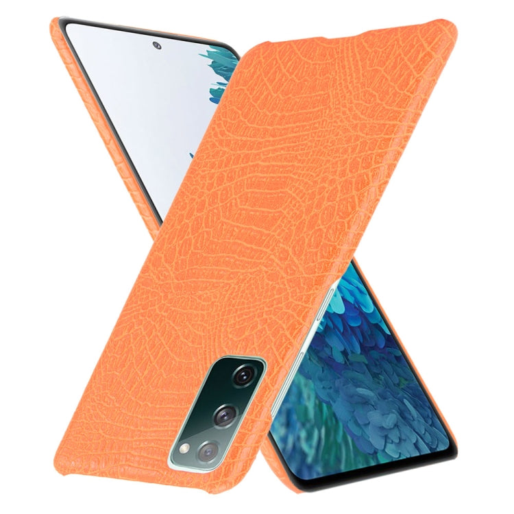 For Samsung Galaxy S20 FE Shockproof Crocodile Texture PC + PU Case(Orange) - Galaxy S20 FE Cases by NILLKIN | Online Shopping South Africa | PMC TechLife