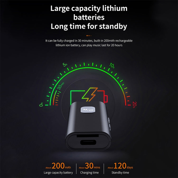 SR11 Lavalier Bluetooth 5.0 Audio Receiver Bluetooth Adapter Support TF Card - Audio Receiver Transmitter by PMC TechLife | Online Shopping South Africa | PMC TechLife