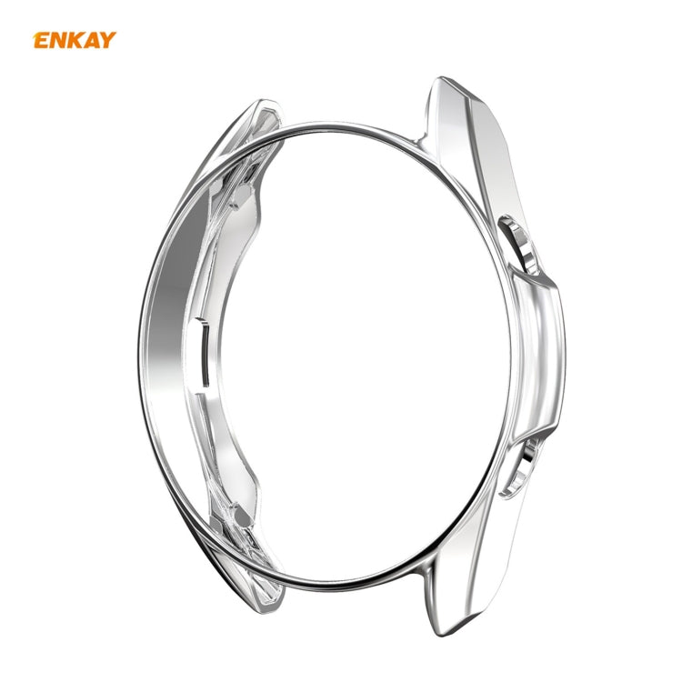 For Samsung Galaxy Watch 3 45mm 2 in 1 ENKAY Hat-Prince Electroplate Soft TPU Case + 0.2mm 9H 2.15D Curved Edge Tempered Glass Film(Silver) - Watch Cases by ENKAY | Online Shopping South Africa | PMC Jewellery | Buy Now Pay Later Mobicred