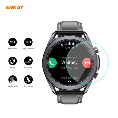 For Samsung Galaxy Watch 3 45mm 2 in 1 ENKAY Hat-Prince Electroplate Soft TPU Case + 0.2mm 9H 2.15D Curved Edge Tempered Glass Film(Silver) - Watch Cases by ENKAY | Online Shopping South Africa | PMC Jewellery | Buy Now Pay Later Mobicred