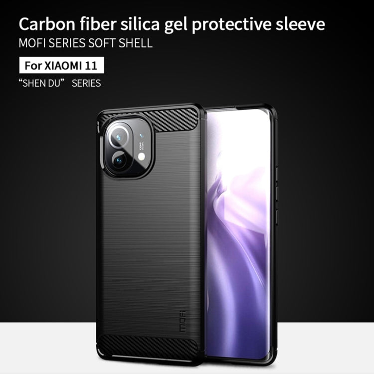 For Xiaomi Mi 11 MOFI Gentleness Series Brushed Texture Carbon Fiber Soft TPU Case(Black) - Xiaomi Cases by MOFI | Online Shopping South Africa | PMC TechLife | Buy Now Pay Later Mobicred