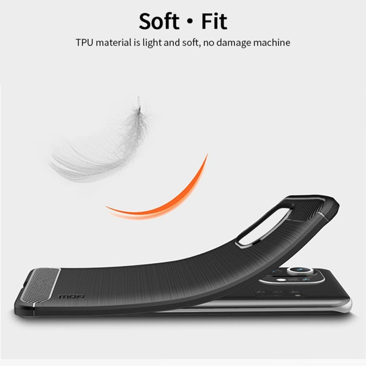 For Xiaomi Mi 11 MOFI Gentleness Series Brushed Texture Carbon Fiber Soft TPU Case(Black) - Xiaomi Cases by MOFI | Online Shopping South Africa | PMC TechLife | Buy Now Pay Later Mobicred