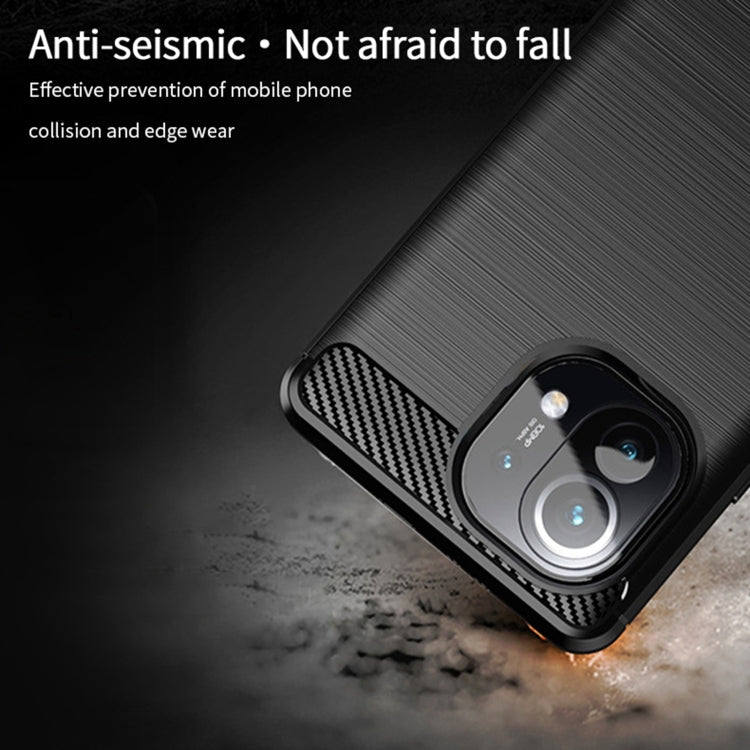 For Xiaomi Mi 11 MOFI Gentleness Series Brushed Texture Carbon Fiber Soft TPU Case(Black) - Xiaomi Cases by MOFI | Online Shopping South Africa | PMC TechLife | Buy Now Pay Later Mobicred