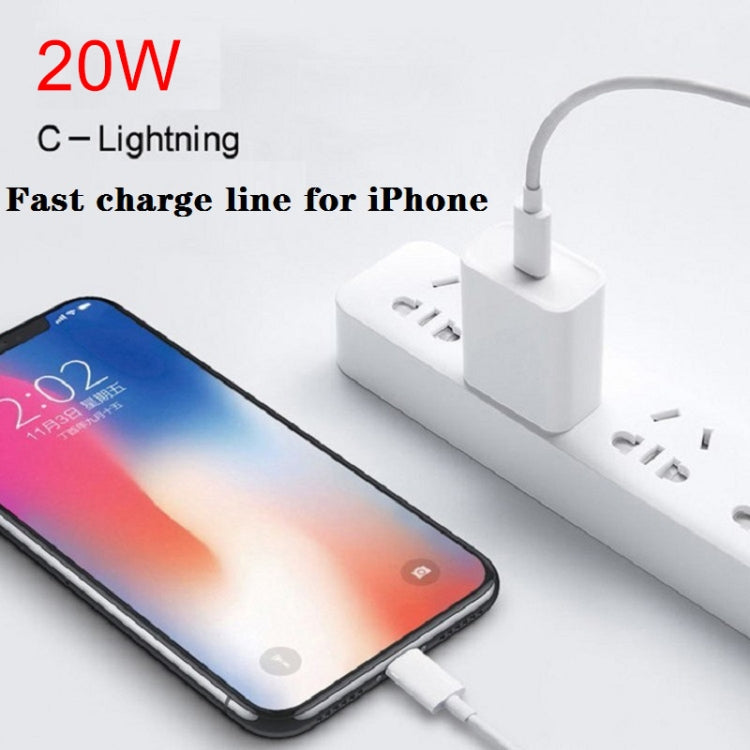 PD 20W Single USB-C / Type-C Port Travel Charger + 3A PD3.0 USB-C / Type-C to 8 Pin Fast Charge Data Cable Set, US Plug 2m - USB Charger by PMC TechLife | Online Shopping South Africa | PMC TechLife | Buy Now Pay Later Mobicred