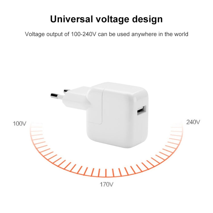 12W USB Charger + USB to 8 Pin Data Cable for iPad / iPhone / iPod Series, EU Plug - USB Charger by PMC TechLife | Online Shopping South Africa | PMC TechLife | Buy Now Pay Later Mobicred
