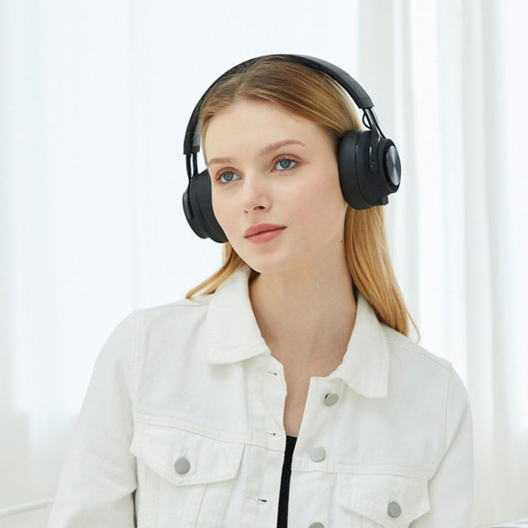 P1 Wireless Bluetooth 5.0 Stereo Soft Leather Earmuffs Foldable Headset Built-in Mic for PC / Cell Phones(Black) - Headset & Headphone by PMC TechLife | Online Shopping South Africa | PMC TechLife