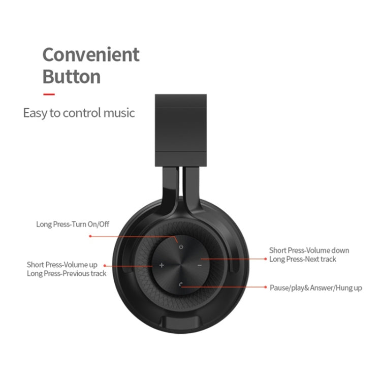 P1 Wireless Bluetooth 5.0 Stereo Soft Leather Earmuffs Foldable Headset Built-in Mic for PC / Cell Phones(Black) - Headset & Headphone by PMC TechLife | Online Shopping South Africa | PMC TechLife