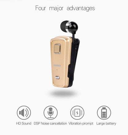 Fineblue F980 CSR4.1 Retractable Cable Caller Vibration Reminder Anti-theft Bluetooth Headset - Bluetooth Earphone by Fineblue | Online Shopping South Africa | PMC Jewellery | Buy Now Pay Later Mobicred