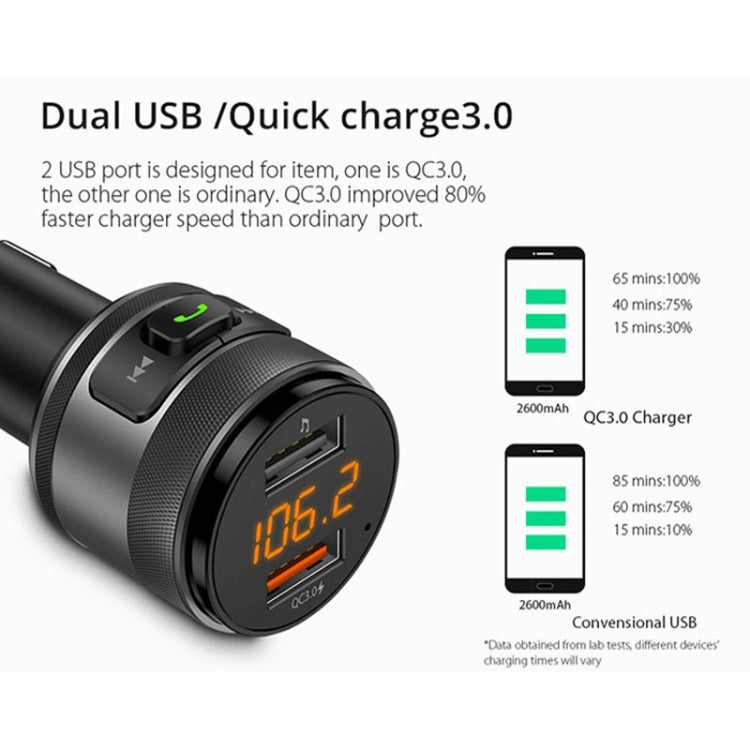 C57 QC3.0 Wireless FM Transmitter Fast Car Charger Bluetooth 5.0 Hands-free Car Modulator USB Flash Memory MP3 Player - free shipping - PMC TechLife - Order now!