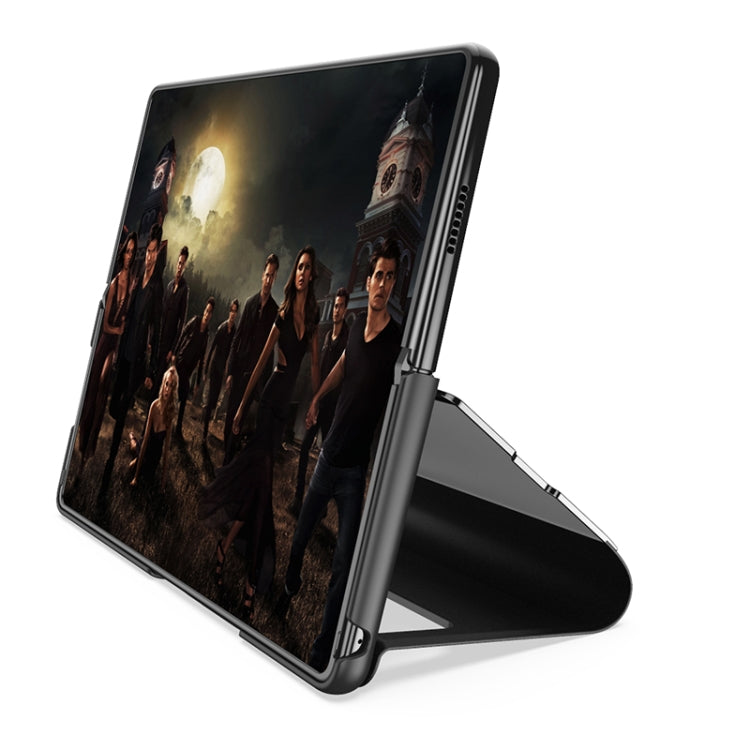 For Samsung Galaxy Z Fold3 Plated Mirror Horizontal Flip Leather Case with Holder(Black) - free shipping - PMC TechLife - Order now!
