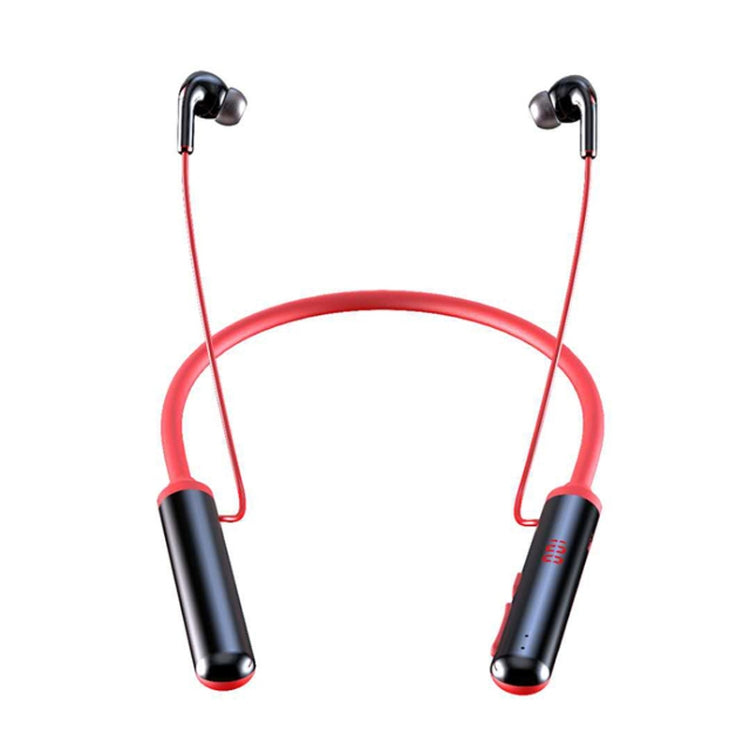 960 Neckband Magnetic Stereo Headphone with LED Display Support TF Card(Red) - Neck-mounted Earphone by PMC TechLife | Online Shopping South Africa | PMC TechLife