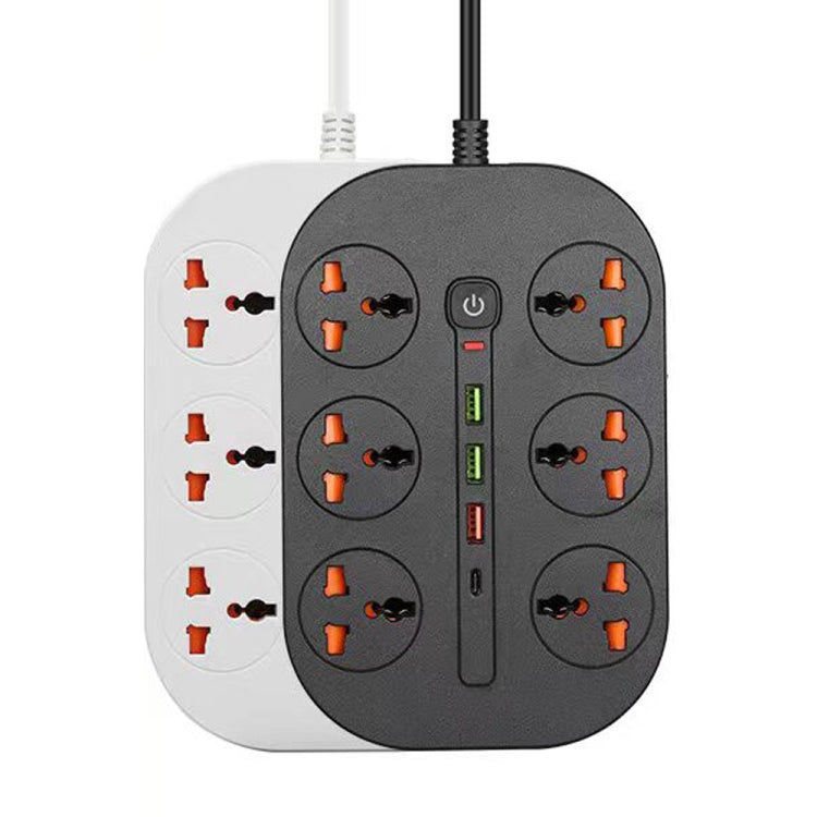 T21 PD3.0 + QC3.0 Multi Hole Row Plug 3000W High Power Socket, EU Plug(White) - Extension Socket by PMC Jewellery | Online Shopping South Africa | PMC Jewellery