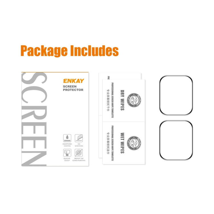 2 PCS For Apple Watch Series 7 41mm ENKAY Hat-Prince 3D Full Coverage Soft PC Edge + PMMA HD Screen Protector Film - Others by ENKAY | Online Shopping South Africa | PMC TechLife | Buy Now Pay Later Mobicred