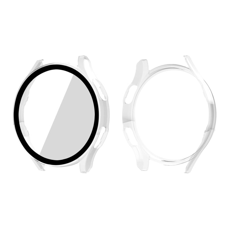 ENKAY Hat-Prince Full Coverage PC Frame + Tempered Glass Protector Composite Case for Samsung Galaxy Watch4 40mm(Transparent) - Watch Cases by ENKAY | Online Shopping South Africa | PMC TechLife | Buy Now Pay Later Mobicred
