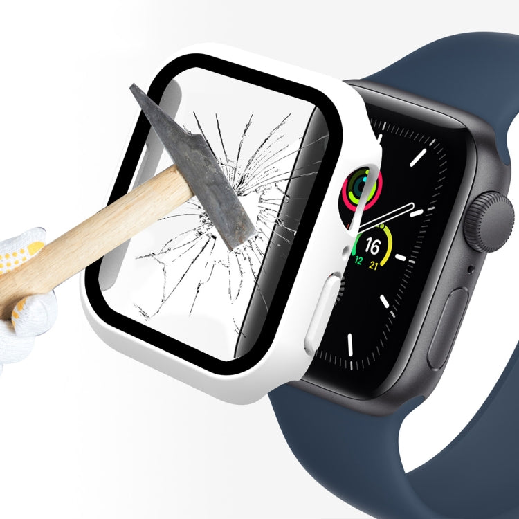 ENKAY Hat-Prince 2 in 1 PC Frame + 9H Tempered Glass Protector Full Coverage Case For Apple Watch Series 8 / 7 45mm(White) - free shipping - PMC TechLife - Order now!