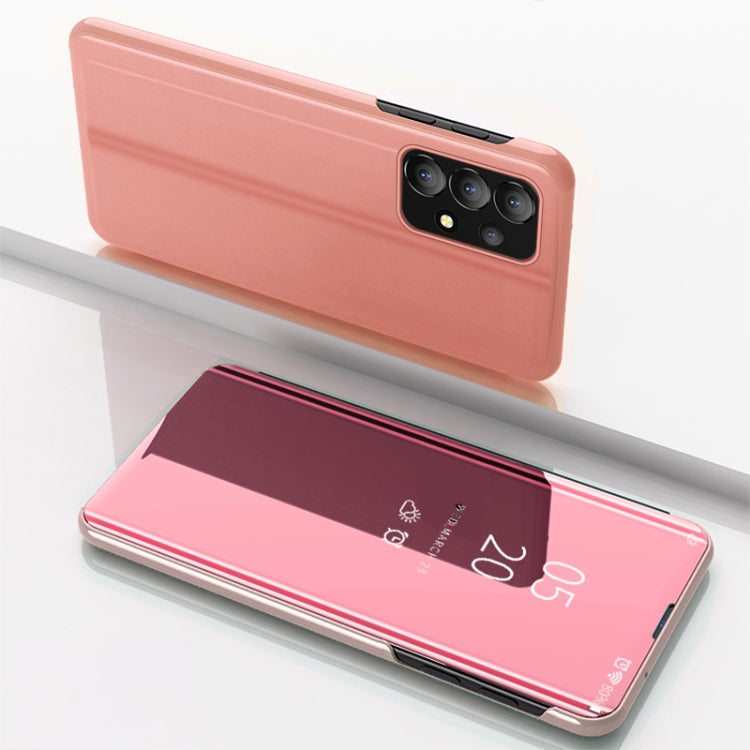 For Samsung Galaxy A53 5G Plated Mirror Flip Leather Case with Holder(Rose Gold) - Galaxy Phone Cases by PMC TechLife | Online Shopping South Africa | PMC TechLife