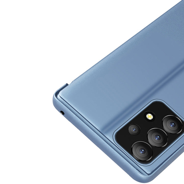 For Samsung Galaxy A53 5G Plated Mirror Flip Leather Case with Holder(Blue) - Galaxy Phone Cases by PMC TechLife | Online Shopping South Africa | PMC TechLife
