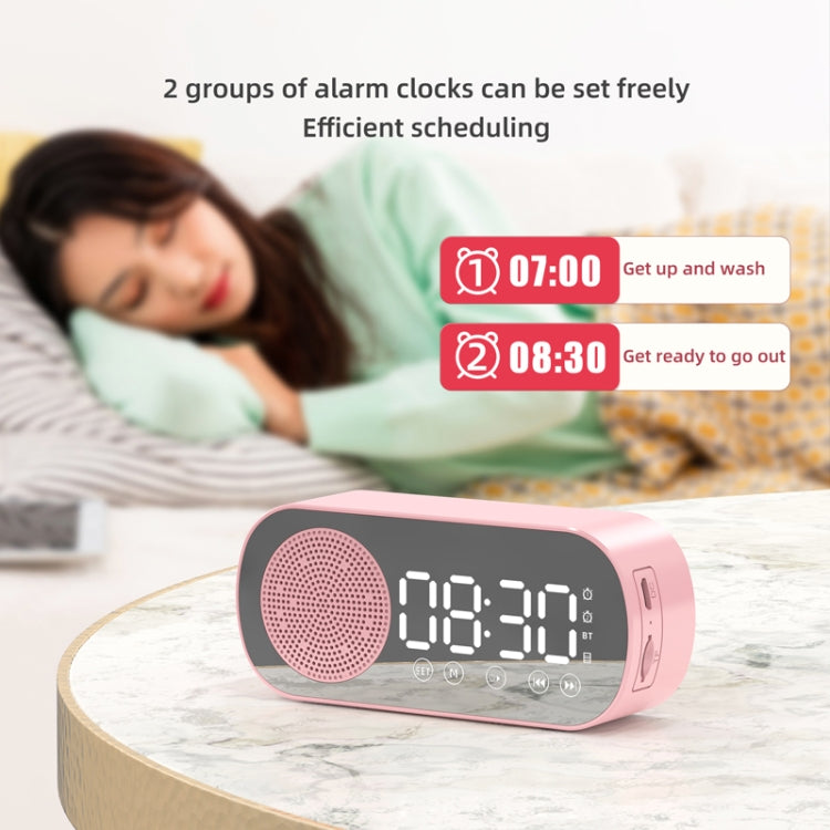 Z7 Digital Bluetooth 5.0 Speaker Multi-function Mirror Alarm Clock FM Radio(White) - Desktop Speaker by PMC TechLife | Online Shopping South Africa | PMC TechLife | Buy Now Pay Later Mobicred