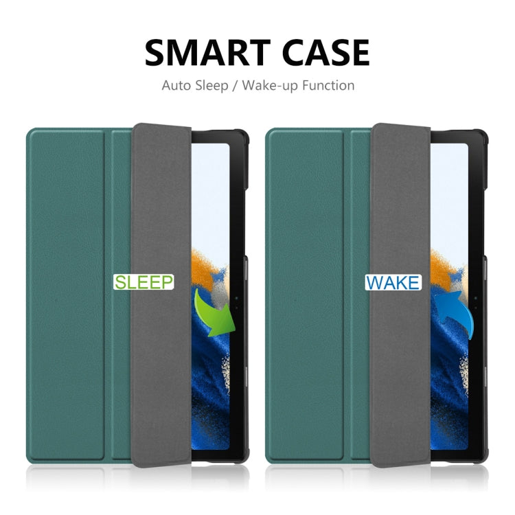 For Samsung Galaxy Tab A8 10.5 2021 ENKAY Custer Texture Leather Smart Tablet Case(Dark Green) - Other Galaxy Tab PC by ENKAY | Online Shopping South Africa | PMC TechLife | Buy Now Pay Later Mobicred