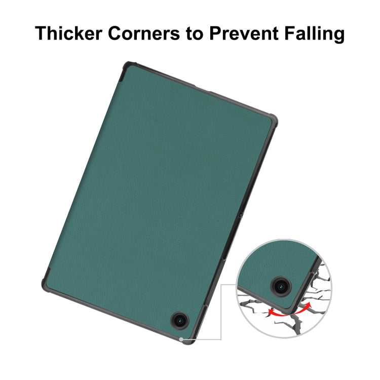 For Samsung Galaxy Tab A8 10.5 2021 ENKAY Custer Texture Leather Smart Tablet Case(Dark Green) - Other Galaxy Tab PC by ENKAY | Online Shopping South Africa | PMC TechLife | Buy Now Pay Later Mobicred