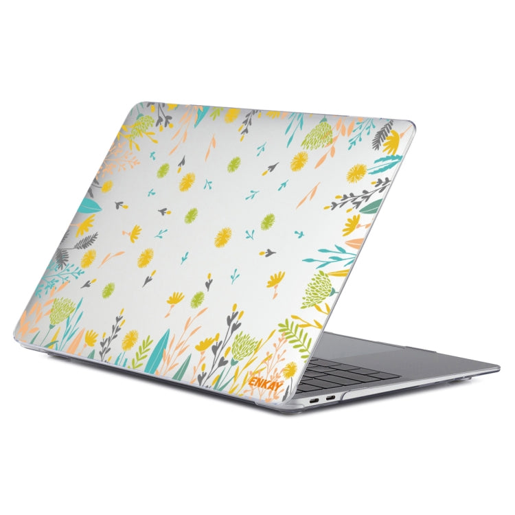 ENKAY Flower Series Pattern Laotop Protective Crystal Case For MacBook Air 13.3 inch A1932 / A2179 / A2337(Dandelion) - MacBook Air Cases by ENKAY | Online Shopping South Africa | PMC Jewellery