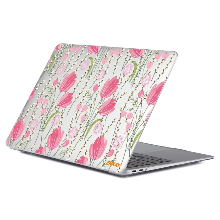 ENKAY Flower Series Pattern Laotop Protective Crystal Case For MacBook Air 13.3 inch A1932 / A2179 / A2337(Tulips) - MacBook Air Cases by ENKAY | Online Shopping South Africa | PMC Jewellery