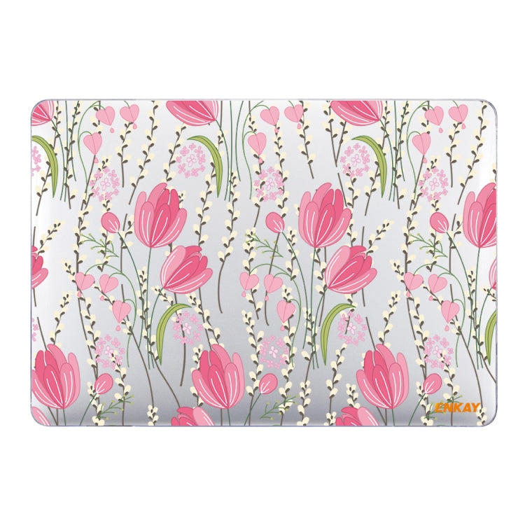 ENKAY Flower Series Pattern Laotop Protective Crystal Case For MacBook Pro 15.4 inch A1707 / A1990(Tulips) - MacBook Pro Cases by ENKAY | Online Shopping South Africa | PMC Jewellery