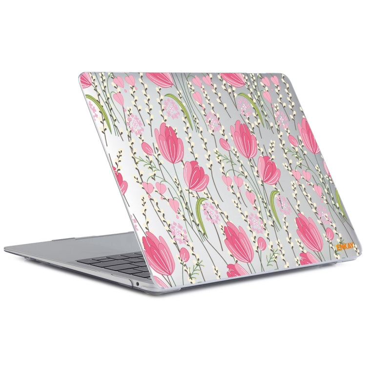 ENKAY Flower Series Pattern Laotop Protective Crystal Case For MacBook Pro 15.4 inch A1707 / A1990(Tulips) - MacBook Pro Cases by ENKAY | Online Shopping South Africa | PMC TechLife | Buy Now Pay Later Mobicred