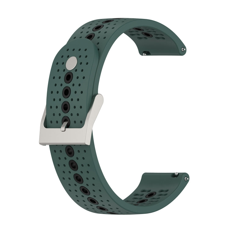 Compatible with Garmin vivoMove Style 20mm Silicone Watch Band(Olive Green Black) - Watch Bands by PMC TechLife | Online Shopping South Africa | PMC TechLife | Buy Now Pay Later Mobicred