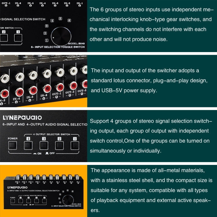 6 In 4 Out RCA Audio Switcher Signal Selector Distribute Device Switch Control -  by PMC TechLife | Online Shopping South Africa | PMC TechLife | Buy Now Pay Later Mobicred