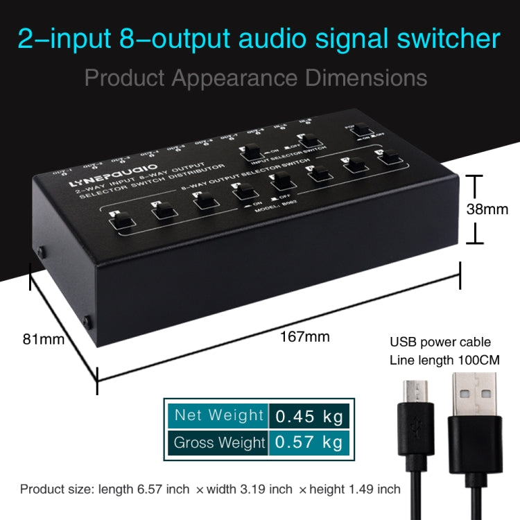 2 In 8 Out RCA Audio Frequency Signal Select Switch Distributor -  by PMC Jewellery | Online Shopping South Africa | PMC Jewellery