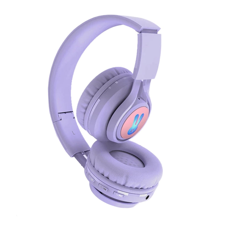 BT06C+ Children Head-mounted Cute Wireless Bluetooth Headset with Microphone & LED Light(Purple) - Headset & Headphone by PMC TechLife | Online Shopping South Africa | PMC TechLife