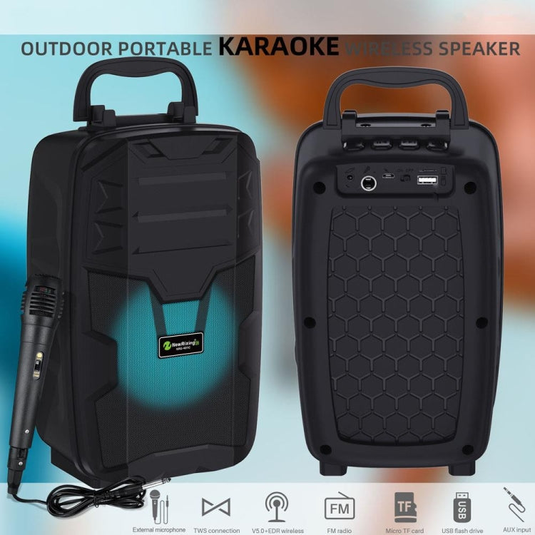 NewRixing NRG401C Outdoor Portable Karaoke Wireless Speaker High-Power Audio Amplifier No Mic(Blue) - Loudspeaker by New Rixing | Online Shopping South Africa | PMC Jewellery