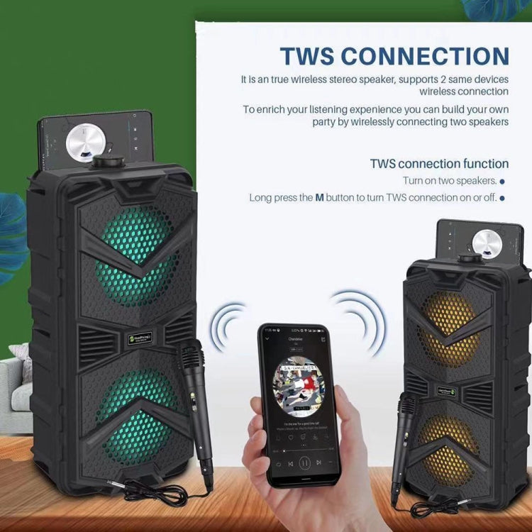 NewRixing NRG5501B Outdoor Portable Karaoke Wireless Speaker 16W Audio Amplifier with Mic - Desktop Speaker by NewRixing | Online Shopping South Africa | PMC TechLife | Buy Now Pay Later Mobicred