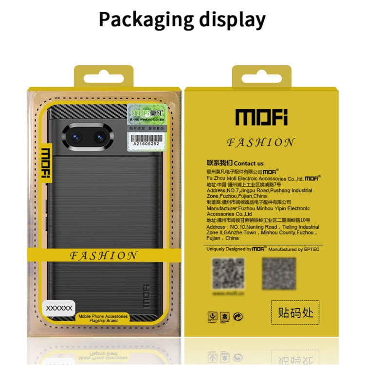 For Google pixel 7 5G MOFI Gentleness Series Brushed Texture Carbon Fiber TPU Phone Case(Gray) - free shipping - PMC TechLife - Order now!