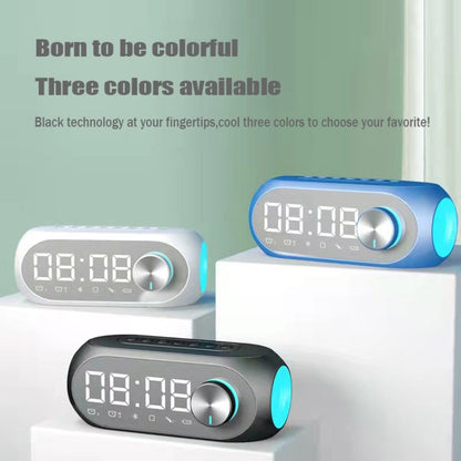 AEC S8 Alarm Clock Bluetooth Speakers with LED Light Support TF / FM(Blue) - Desktop Speaker by AEC | Online Shopping South Africa | PMC Jewellery