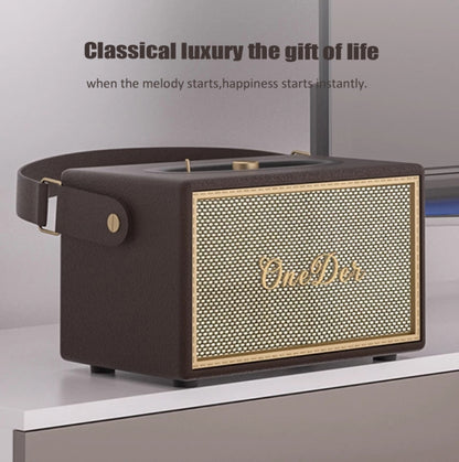 Oneder D6 40W Retro Classic Wooden Portable Outdoor Bluetooth Speaker(Black) - Desktop Speaker by OneDer | Online Shopping South Africa | PMC Jewellery