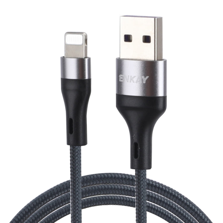 ENKAY ENK-CB118 1m USB 3.0 to 8 Pin 3A Fast Charging Sync Data Cable(Grey) - Normal Style Cable by ENKAY | Online Shopping South Africa | PMC TechLife