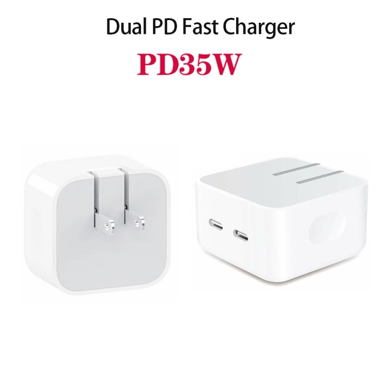 PD 35W Dual USB-C / Type-C Ports Charger for iPhone / iPad Series, US Plug - USB Charger by PMC TechLife | Online Shopping South Africa | PMC TechLife | Buy Now Pay Later Mobicred