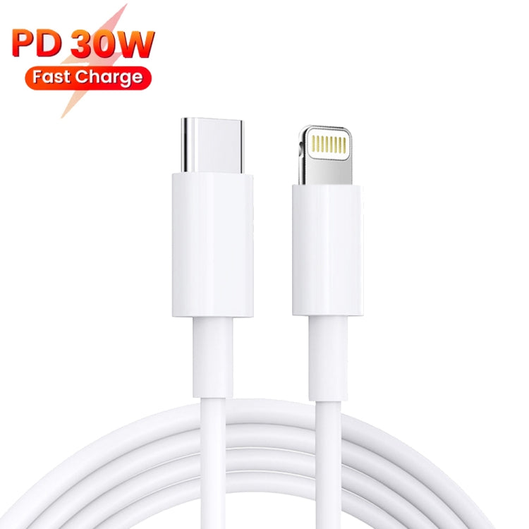 PD 35W Dual USB-C / Type-C Ports Charger with 1.5m Type-C to 8 Pin Data Cable, UK Plug - USB Charger by PMC Jewellery | Online Shopping South Africa | PMC Jewellery