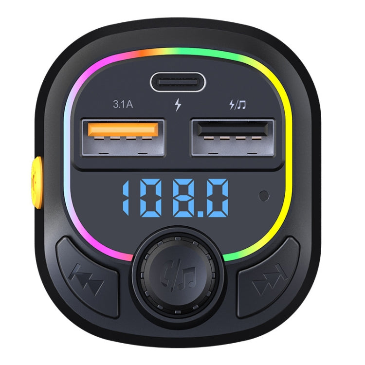 C28 Fast Charging Atmosphere Light Handsfree Car Kit Car Mp3 Player Stereo FM Transmitter - Bluetooth Car Kits by PMC TechLife | Online Shopping South Africa | PMC TechLife