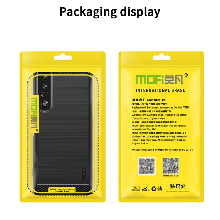 For Sony Xperia 10 IV MOFI Gentleness Series Brushed Texture Carbon Fiber Soft TPU Case(Red) - Sony Cases by MOFI | Online Shopping South Africa | PMC TechLife | Buy Now Pay Later Mobicred
